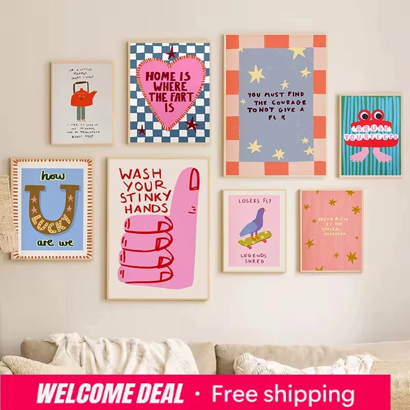 Resin Art Quote - Poster Nordico con Slogan Colorati e