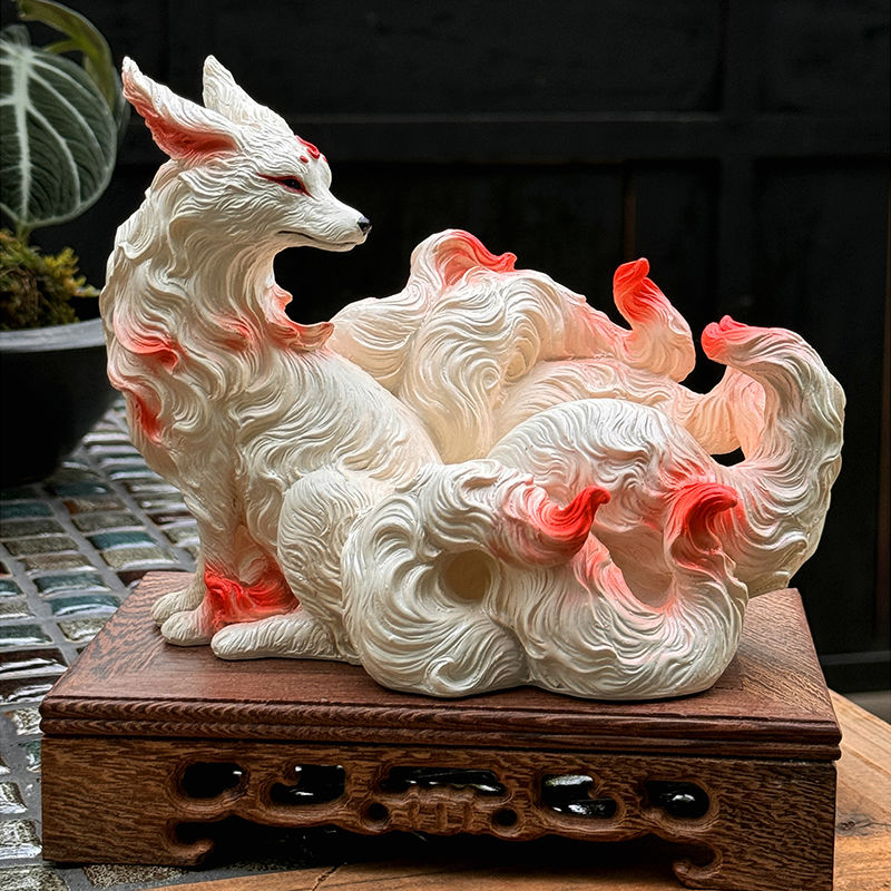 Resin Art Gift For Birthday - Ornamenti Volpe a Nove Code, Statua