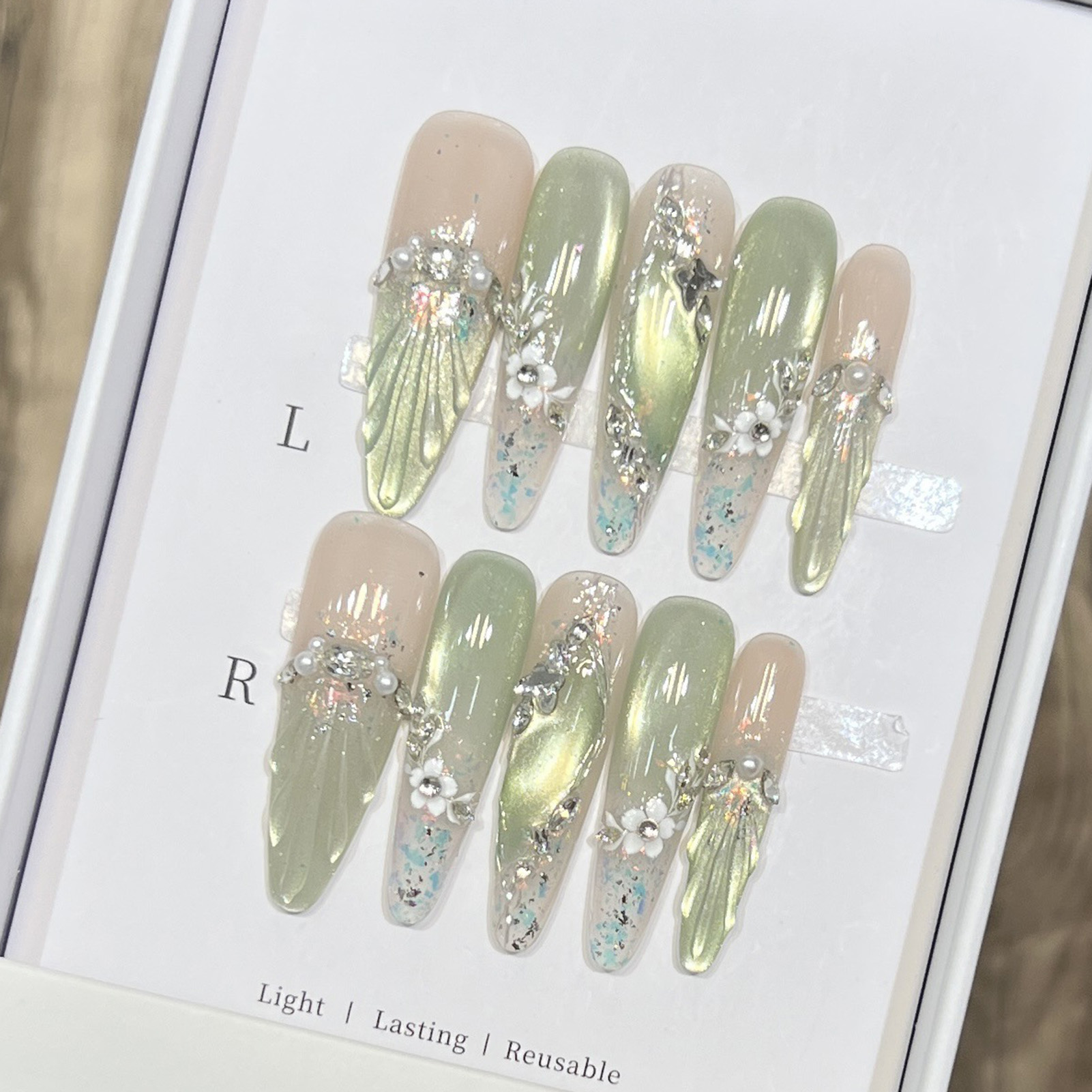 Resin Art Flower - 10 pezzi di punte per unghie