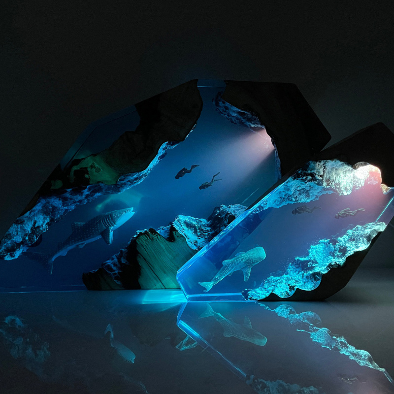 Resin Art Decoration Items - Lampada in Resina a Forma di