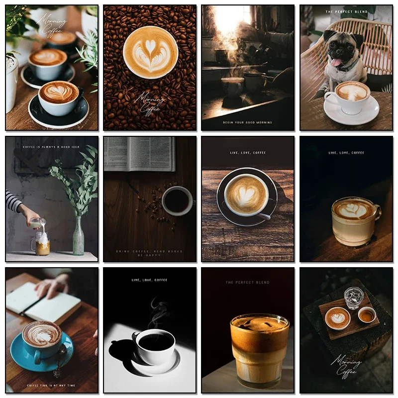 Resin Art Quote - Poster e Stampe Vintage Caffè Mattutino,