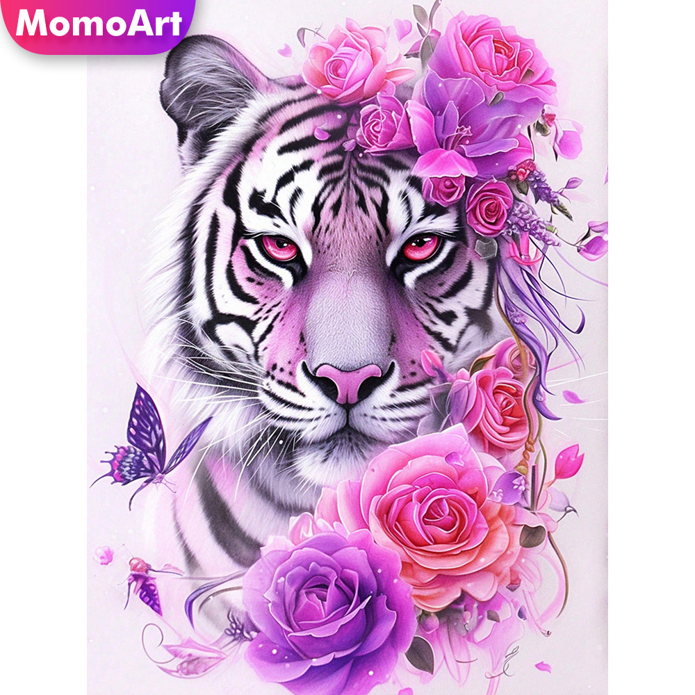 Resin Art Of Rose - Momoart Nuovo Arrivo Ricamo Diamantato Tigre