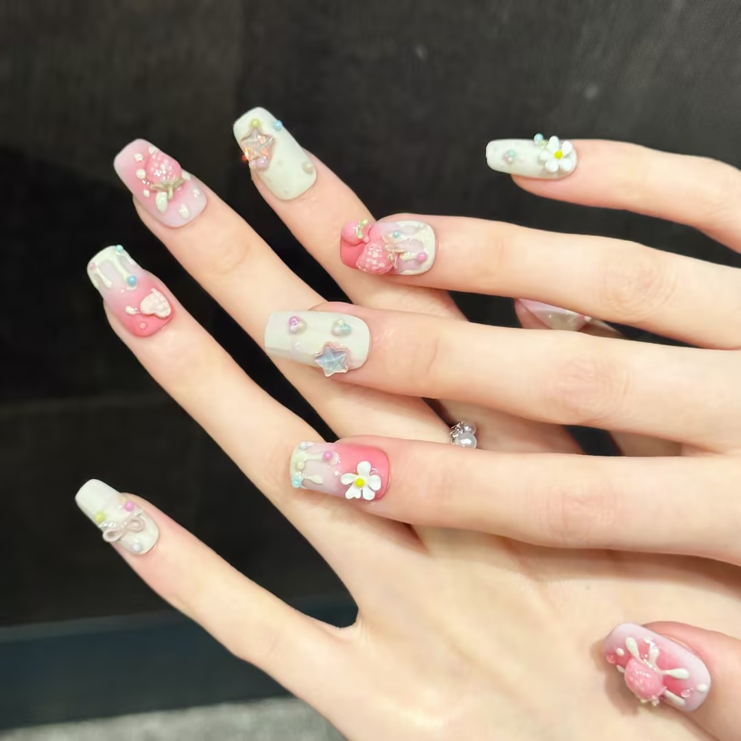 10 pezzi di unghie finte quadr - Resin Art Flower recensione e prezzo